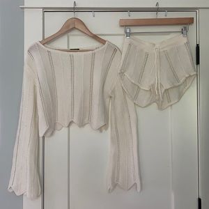 NastyGal size XS off white knit set